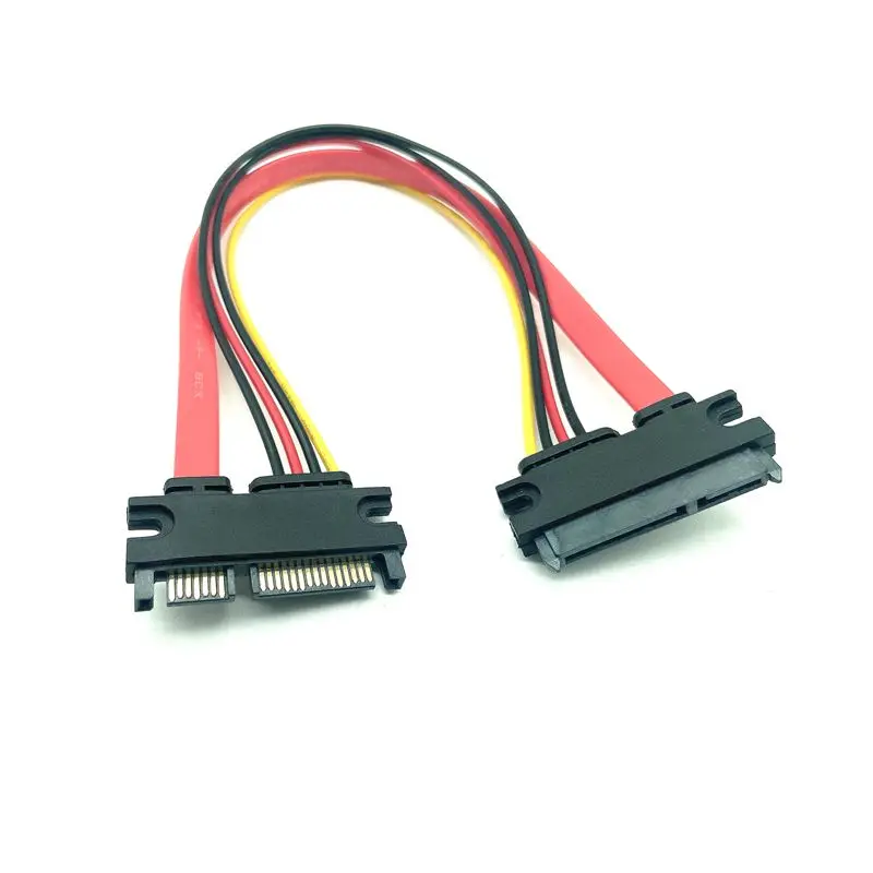 Red Color SATA 3 III 3.0 7+15 22 Pin 22p SATA power Male to Female Data Extension Cable SATA Cable 30cm sata power cable cables