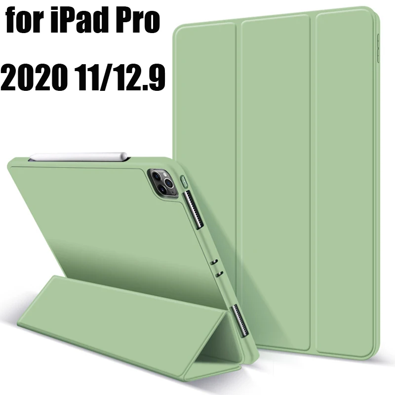 

Чехол для iPad Pro 11 12,9 2020 с держателем для карандашей для Pro 11 2018 чехол с поддержкой беспроводной зарядки силиконовый чехол с автоматическим переходом в спящий режим/Пробуждение