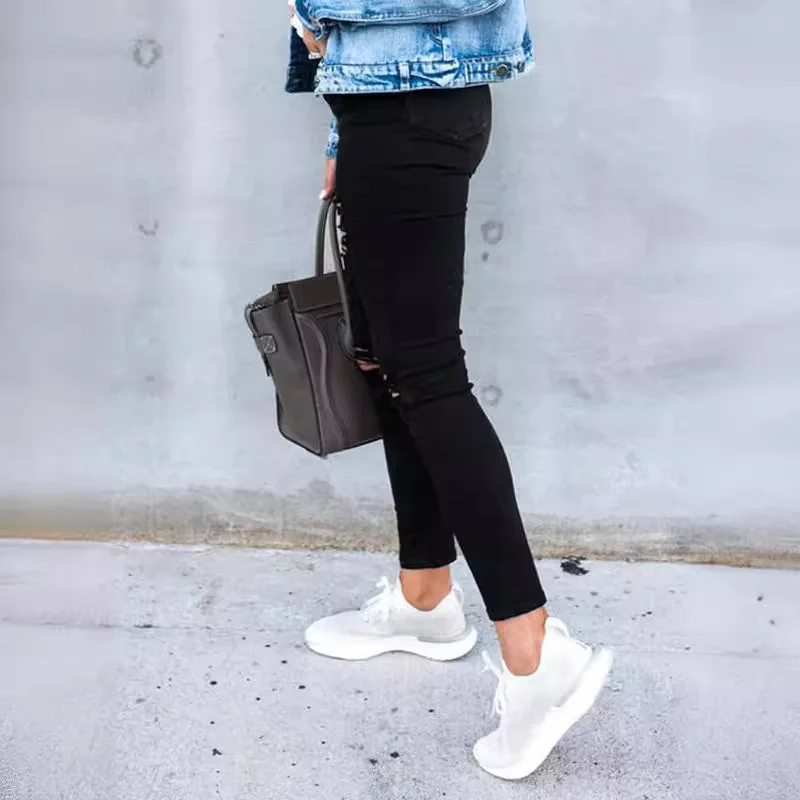 Women's High Waist Mom Jeans - close-up view