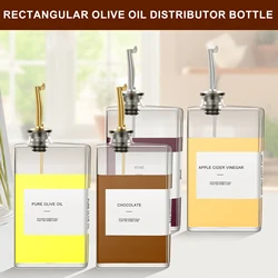 Glass Seasoning Bottle Dispenser 350ml Olive Oil Vinegar Bottle with Sort Sticker Kitchen Gadget Vinegar Container Syrups Bottle