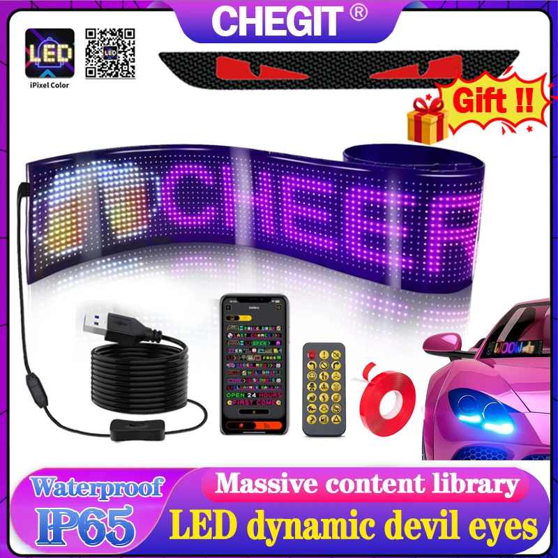 

Светодиодная матричная пиксельная панель для грузовика Devil Eye, дистанционное управление через приложение, DIY программируемый гибкий экран для автомобиля, грузовика, аксессуары