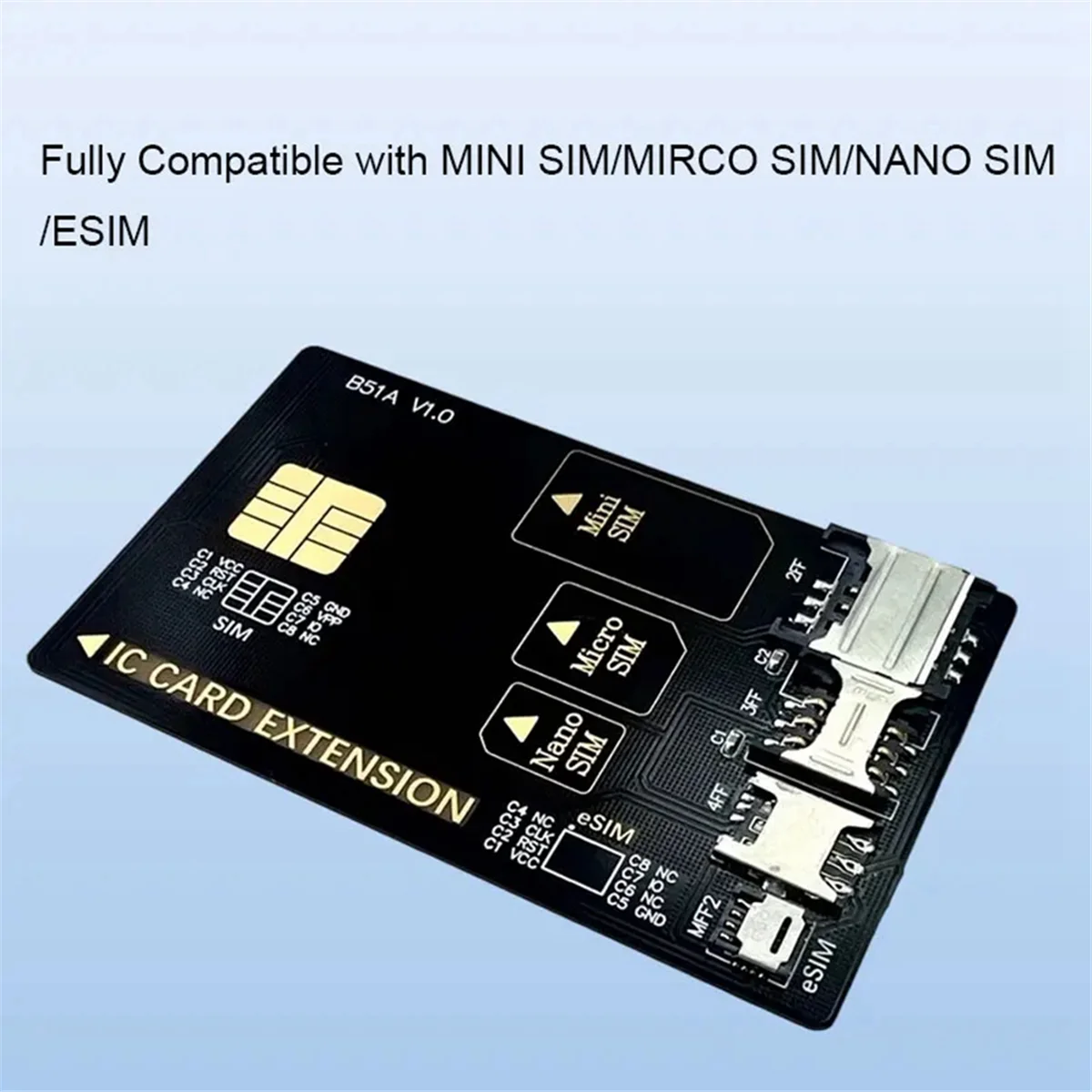 AT59 4 في 1 محول بطاقة الاختبار الهاتف المحمول البطاقة الذكية محول بطاقة فتح اختبار يدعم شريحة SIM صغيرة/مايكرو سيم/نانو SIM/ESIM