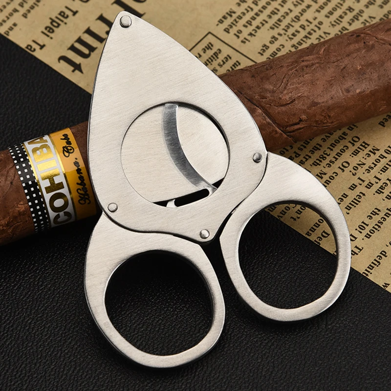 Bat-Shaped Double-Edged Cigar Cutter, Stainless Steel Portable Cutting Stand, Cigar Scissors, Smoking Accessories