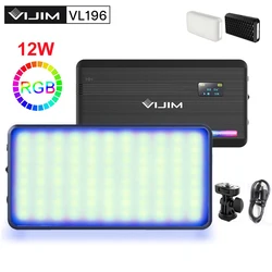 VIJIM VL196/VL120 RGB LED Video Light 2500-9000K Dimmable 12W Fill Light With Diffuser 3000mAh Photography Studio Camera Light