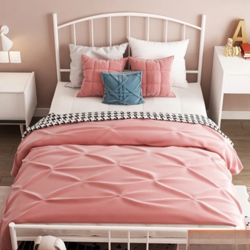 Wrought iron bed Nordic double modern simple single home iron bed thickened reinforcement princess iron frame bed Internet