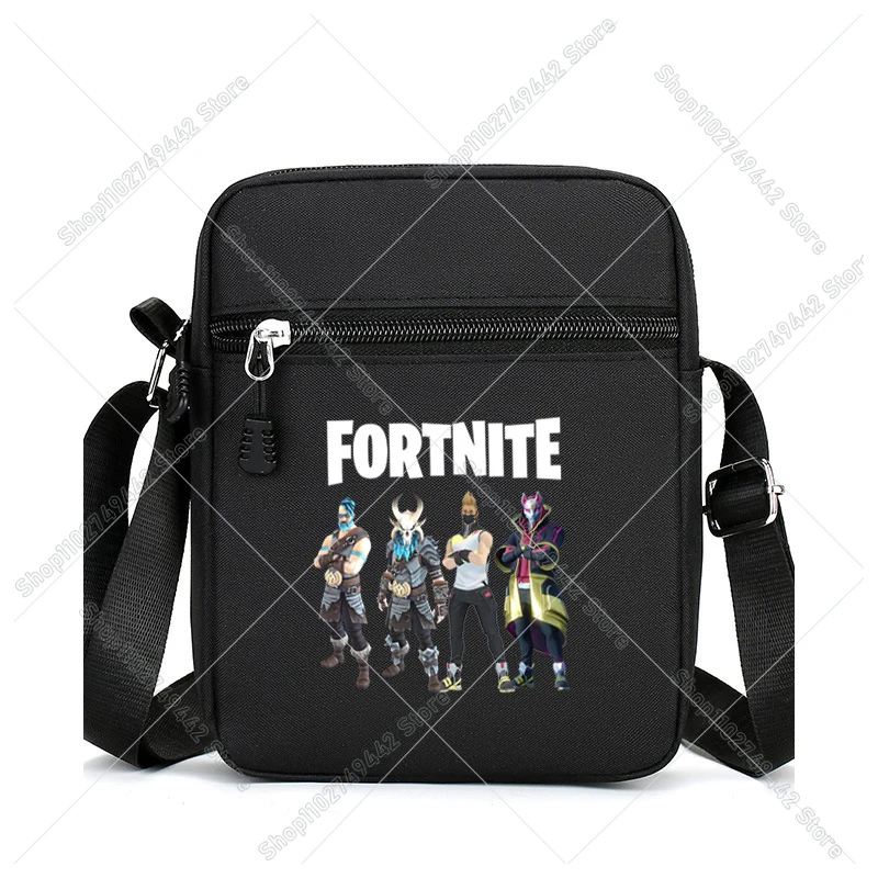 Hot Game Fortnites Shoulder Bag Kid Oxford Cloth Casual Crossbody Bags Men Phone Pouch with Belt Cartoon Boy Girl Travel Satchel