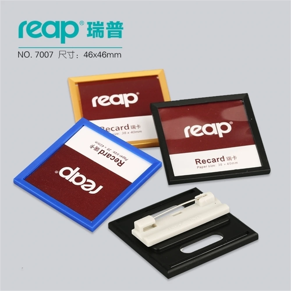 Reap7007j  Abs 46*46mm Pins Name Tag Badge Holder Pin Badges Id Holders Work Employee Card