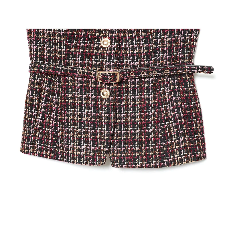 YENKYE printemps 2026 femmes col rond sans manches avec ceinture texturée gilet Chic dame élégant hauts