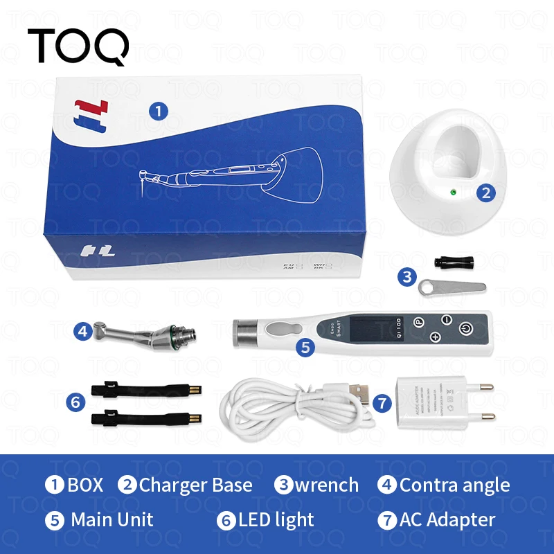 Dental Wireless Endo Motor 16:1, dental restoration kit, wireless Endo with LED light motor, root canal instrument