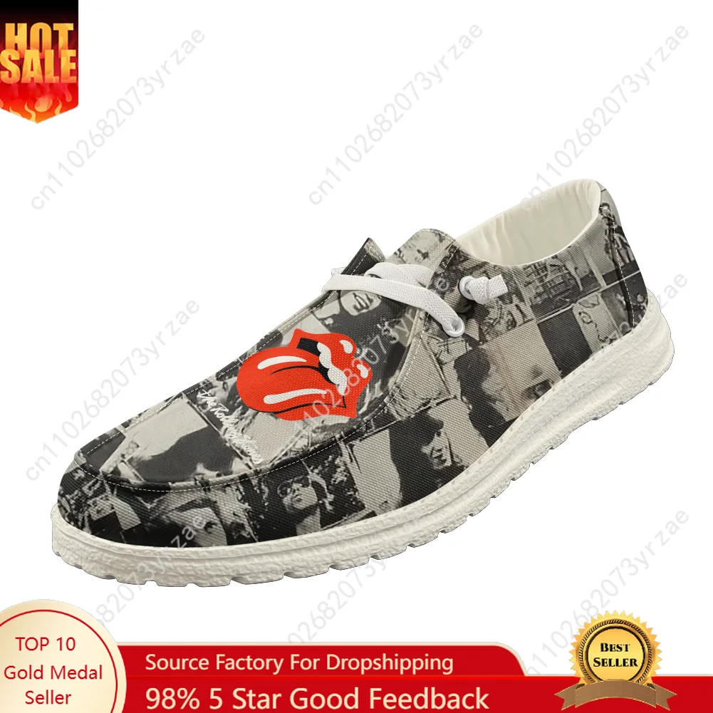 

The Rolling Stones Casual Shoe Men Women Breathable Flat Footwear Indoor Outdoor Lightweight Personalized Pattern Custom Shoes