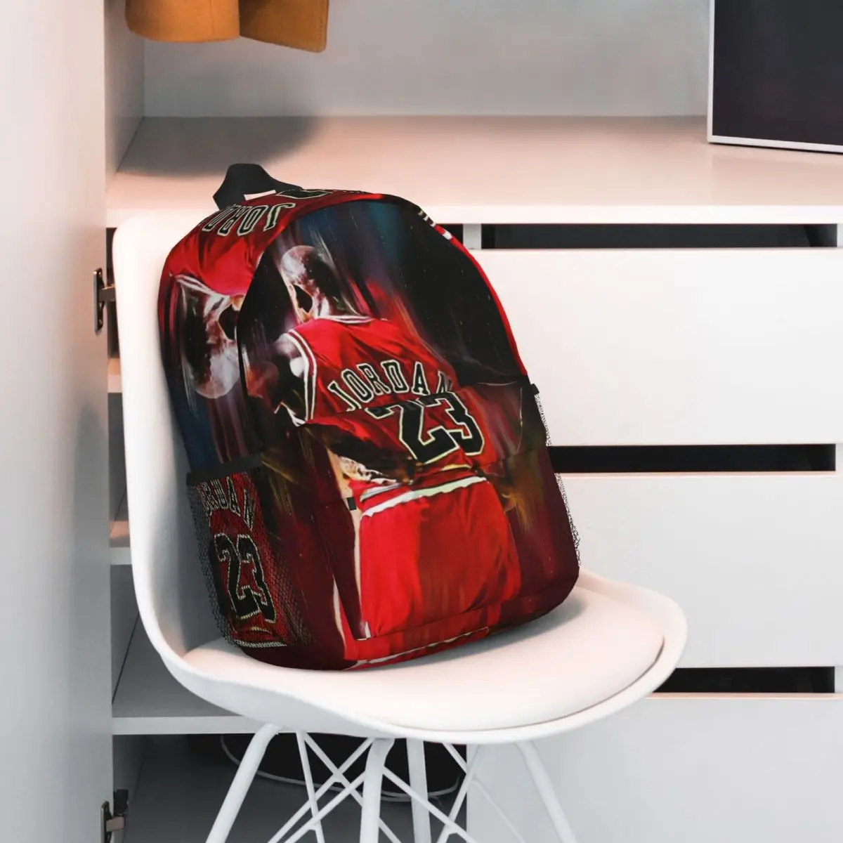 Michael-Jordan Bedrukte Lichtgewicht Casual Schooltas Voor School, Buiten, Winkelen, Kantoor 15Inch