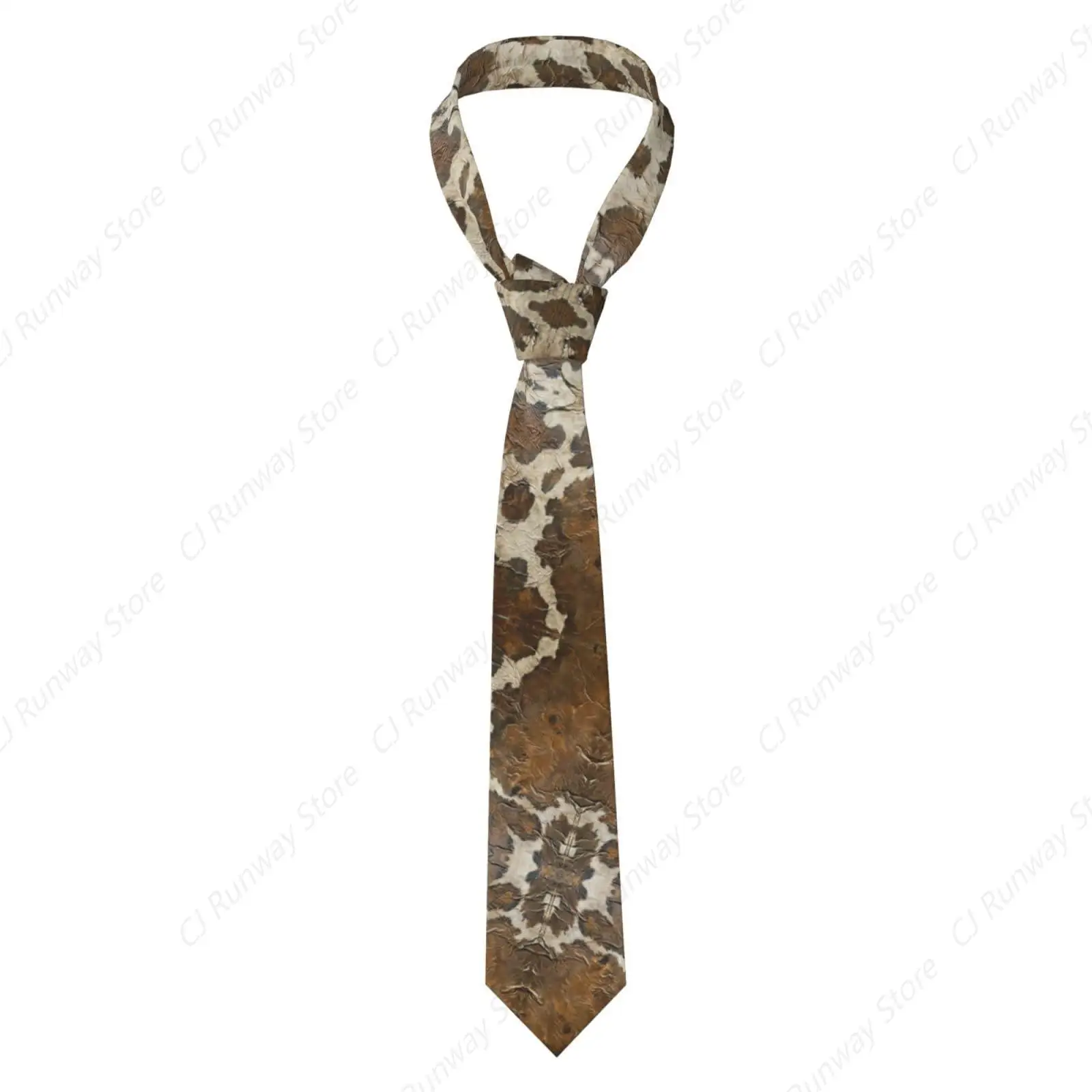 Brown Cowhide Art Print Men'S Tie Great Weddings, Groom, Groomsmen, Missions, Dances, Gifts.