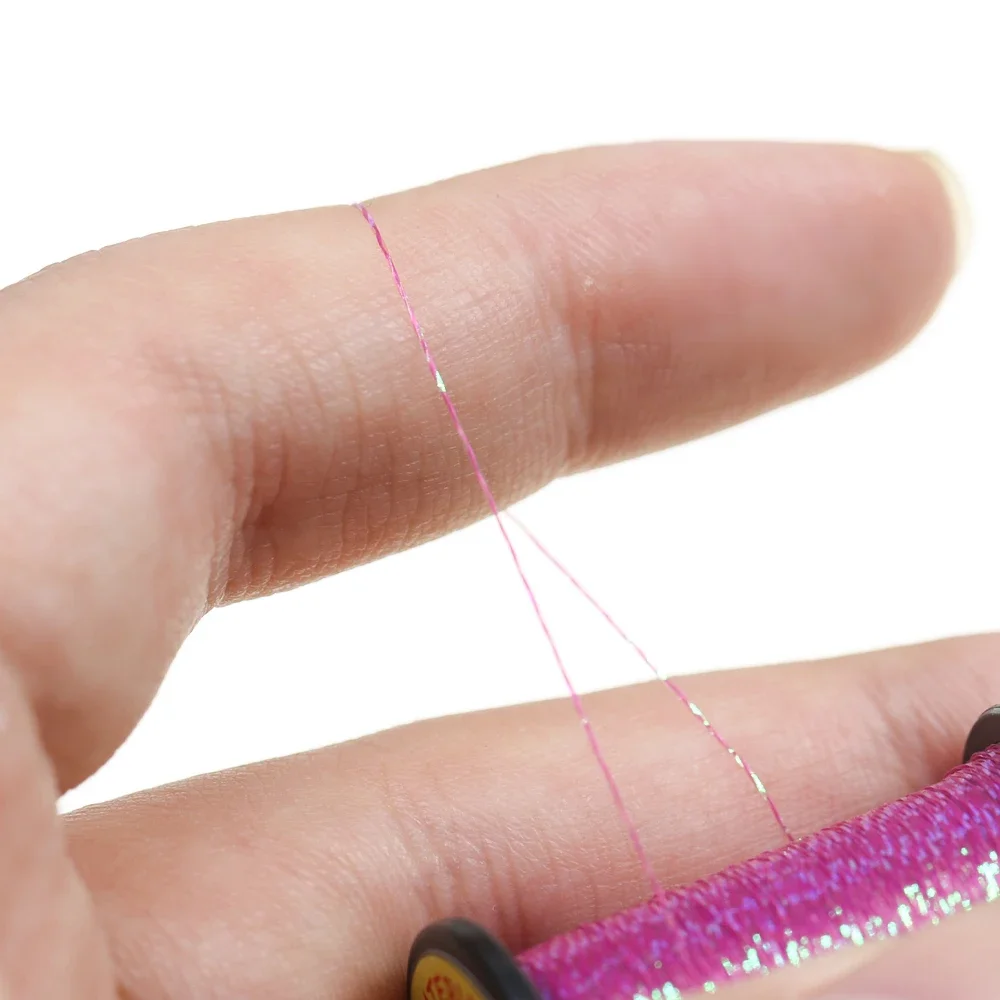 2er-/4er-Pack 50M Glitzer-Nymphen-Tinsel, glitzernder Metallfaden zum Fliegenbinden für Buzzer-Nymphen, Trocken-/Nassfliegen, Forellenangelköder – Detail 4