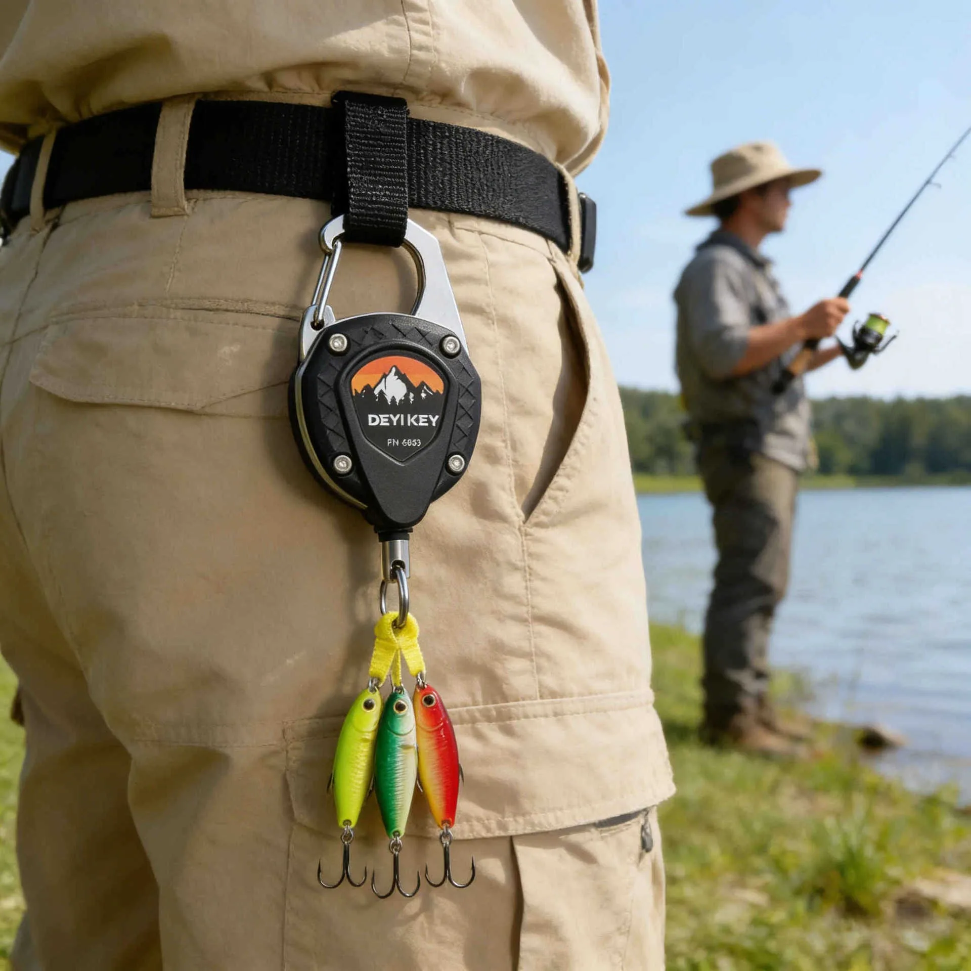 Retractable Keychain Heavy Duty Anti-Lost Carabiner Key Reel 60cm Steel Cord for Outdoor Fishing Camping Tool Holder