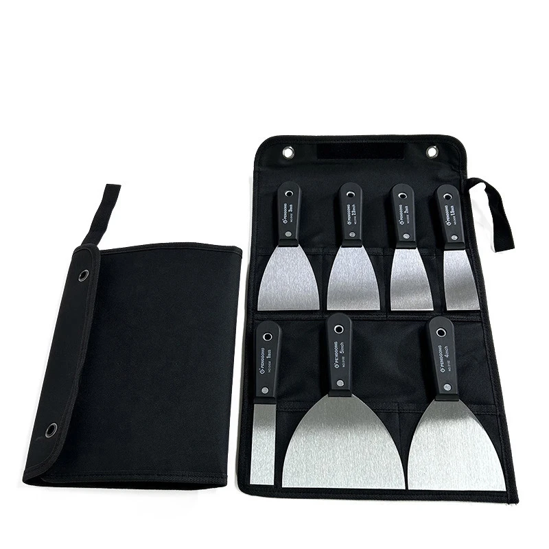 7 قطعة مجموعة سكاكين المعجون فليكس دريوال سكين الطلاء مكشطة عدة 7 أحجام لينة قبضة مقبض الكربون شفرة فولاذية قماش حقيبة التخزين تشمل