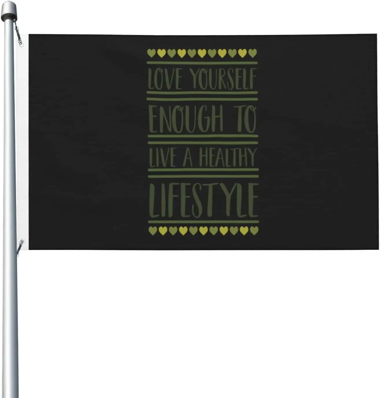 Flagicts 100% Polyester Love Yourself Enough To Live A Healthy Lifestyle Flags