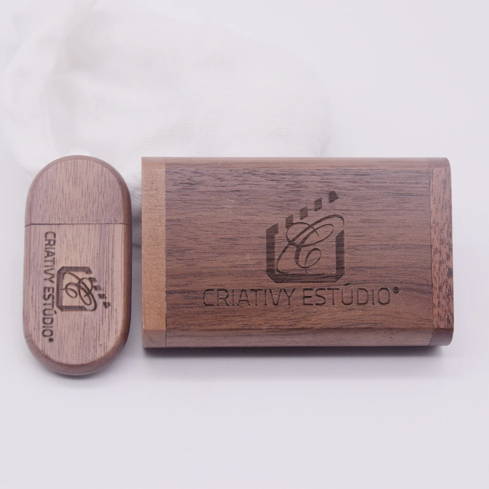 10pcs/Lot (Free LOGO) USB Flash Drive Wooden with Box Pendrive3.0 4GB 8GB 16GB 32GB 64GB 128G Memory Stick Creative Wedding Gift