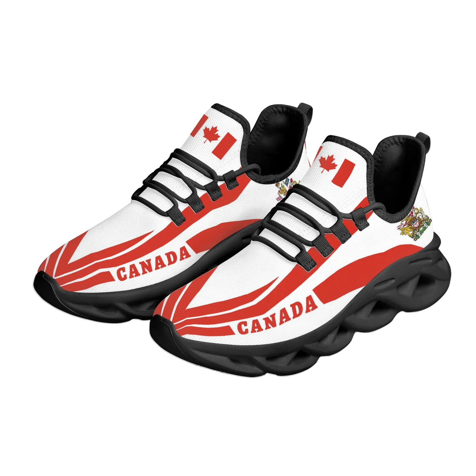 Canada National Emblem Design Lightweight Breathable Shoes Thick Bottom Knitting Thread Basketball Shoes Sneakers