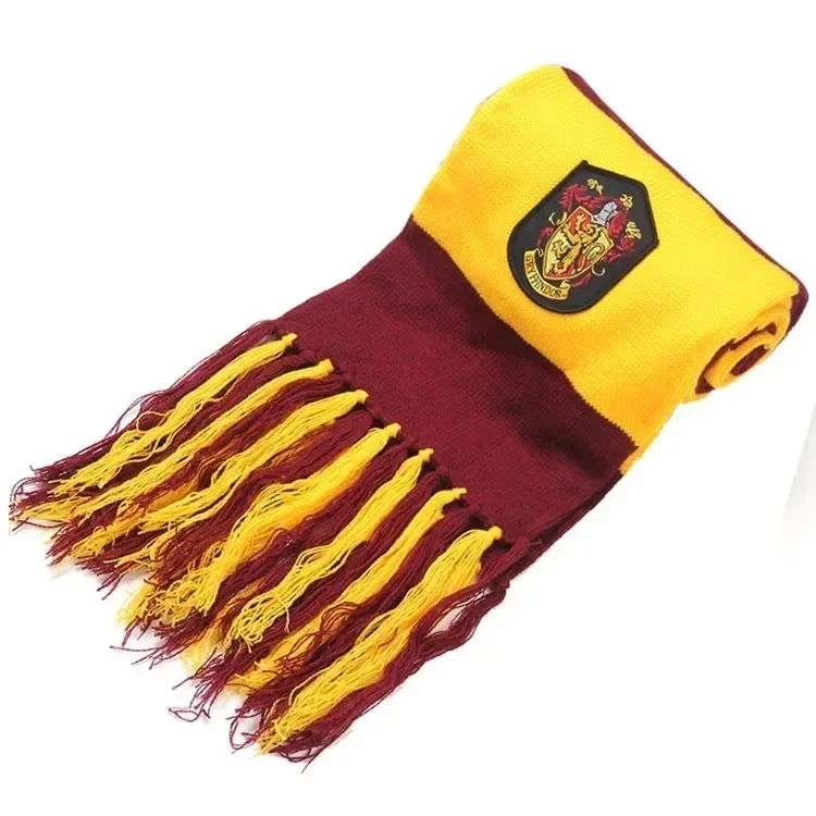 Hogwarts Wizarding World College Scarf Harries Potters Cosplay Warm Knitted Embroidered Style Gryffindor Slytherin Scarf Gifts