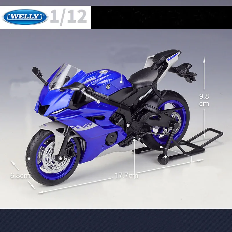 1:12  YZF-R6 Alloy Racing Motorcycle Model High Simulation Metal Street Motorbike Model Collection Children Toy Gift