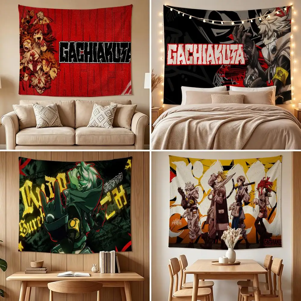 G-Gachiakuta Tapestry Custom Living Bedroom Party Dormitory Interior Wall Bohemian Decoration Attached Clip