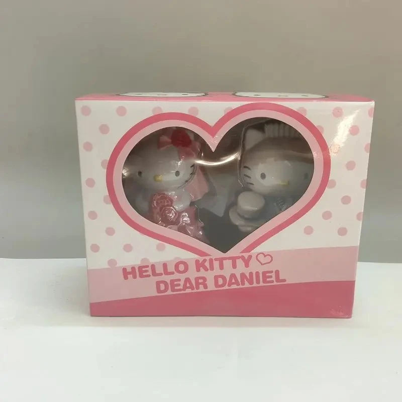 

Anime Hello Kitty Christmas Style Couple Cartoon Figure Periphery Desktop Model Ornaments Toy Decoration Birthday Gifts