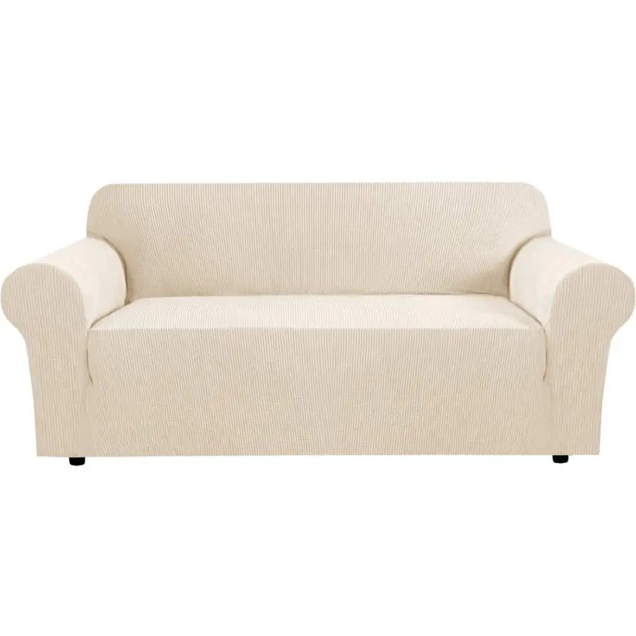 

Stretch Sofa Covers for 3 Cushion Couch Covers Sofa Slipcovers for Living Room Feature Thick Checked Jacquard Fabric with Elasti