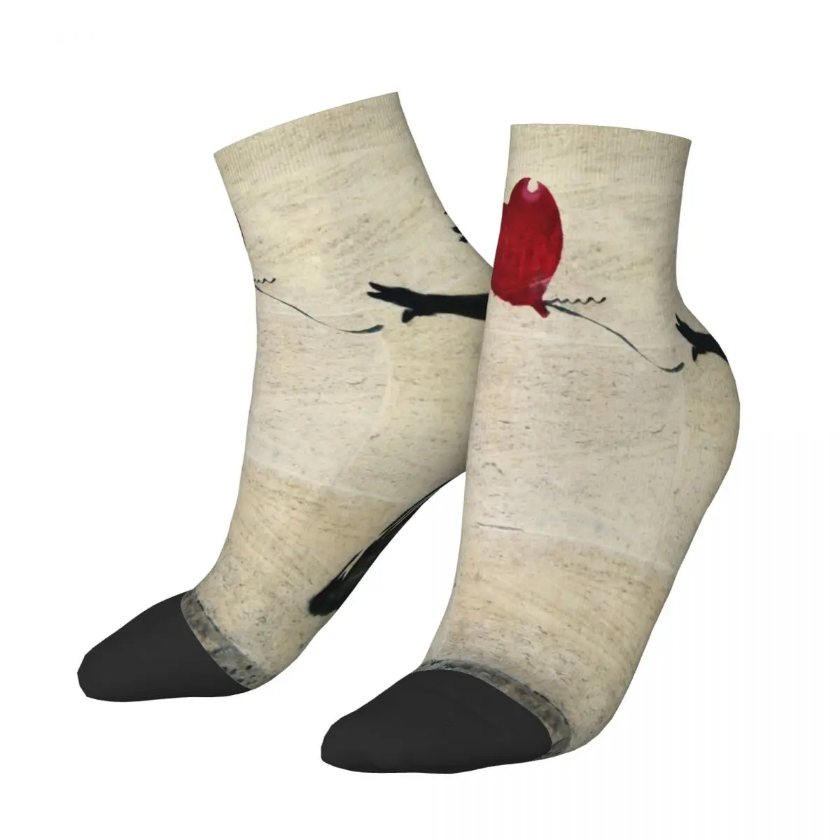 Banksy's Balloon Girl Mens Crew Socks Unisex Funny 3D Printing Banksy World Peace Dress Socks