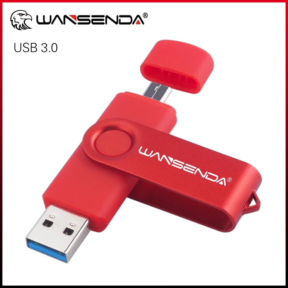 

WANSENDA USB 3.0 USB Flash Drive 128GB OTG Pen Drive for Android Mobile/PC 16GB 32GB 64GB Pendrive 256GB Micro USB Memory Stick