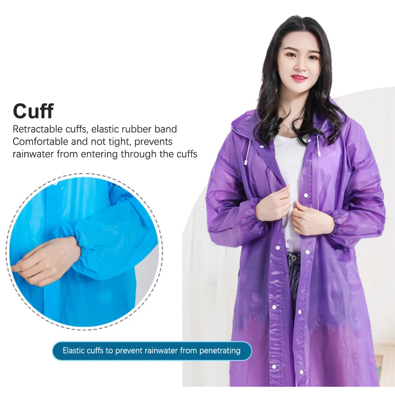 Eva Non Disposable Raincoat Long Full Body Transparent Thickened Strap Mouth Adult Tourism Raincoat