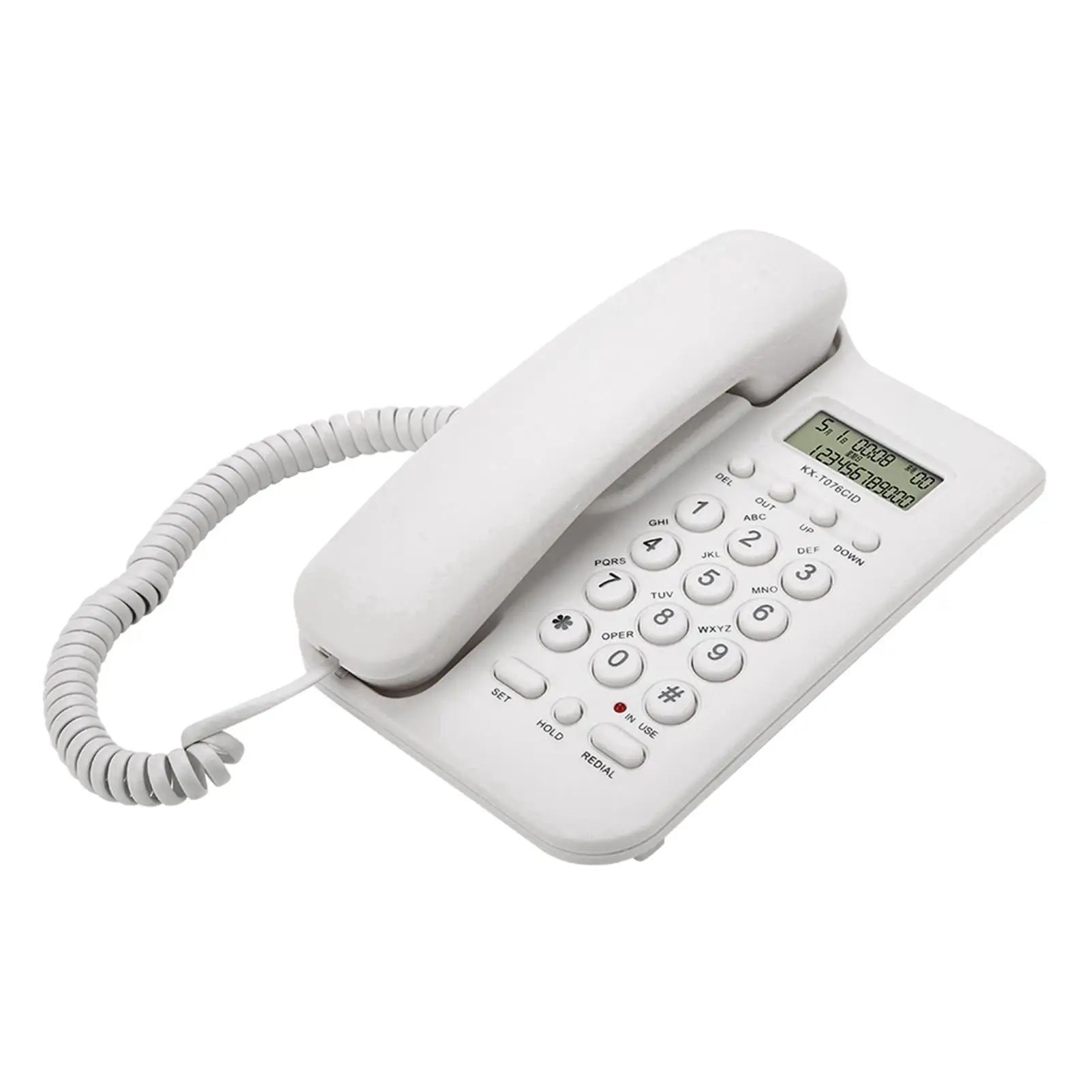 Modern KX-T076 Wired Wall Phone - Sleek Black & White Landline for Home & Office - Durable Desktop Telephone