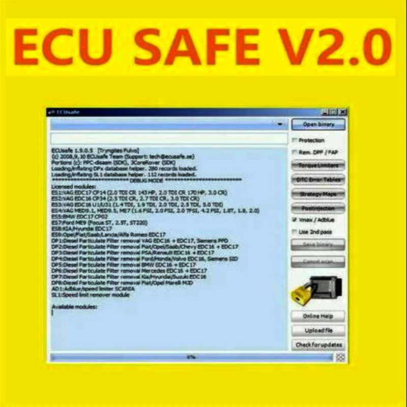 

2024 Newest Selling ECUSafe 2.0 ECU ECM 2.0 Diagnostic Tool Software For Car and Trucks for ecu programming ECUSafe 2.0 software