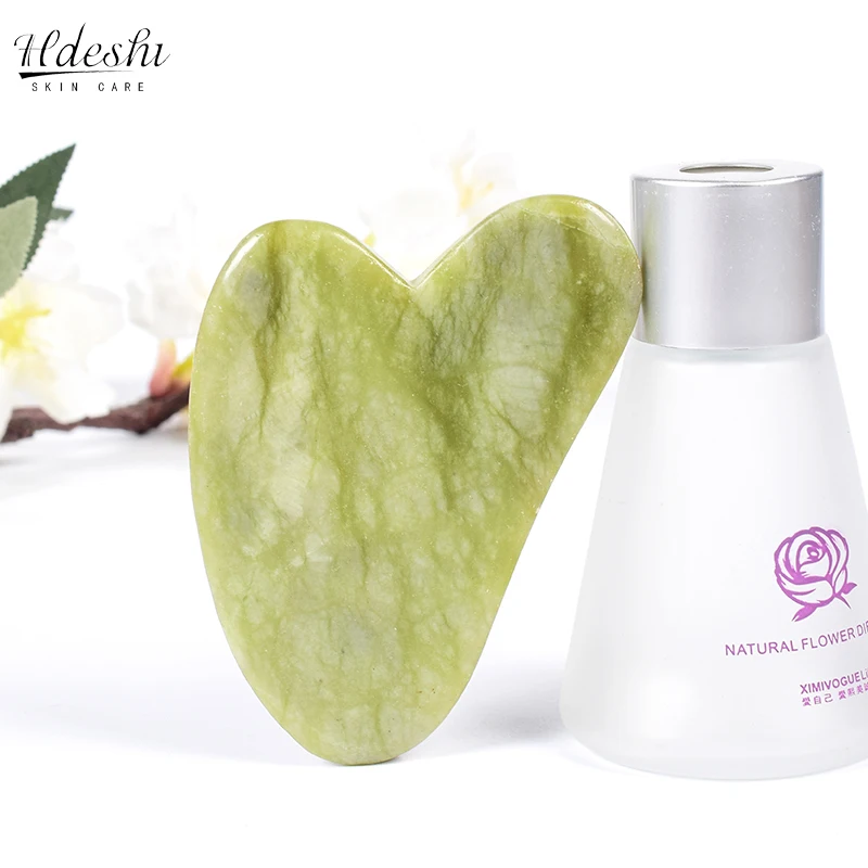 Naturalny masażer do twarzy gwasz skrobak masaż twarzy Jade Guasha skrobak Gua Sha skrobanie skóry pielęgnacja skóry SPA Dropshipping