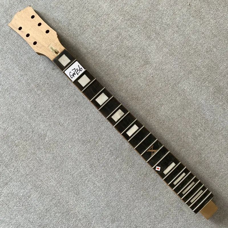 GN756 Unfinsihed Set in LP Model Electric Guitar Neck 22 Frets Maple with Rosewood White Block Inlay for DIY Part NO Paints