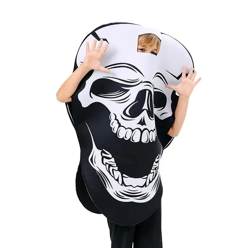 Halloween Skeleton Suit Kids Skeleton Outfit Fancy Dress Role Play Supply Holiday Clothes Cosplay Dress Up Costume For Boy Girl