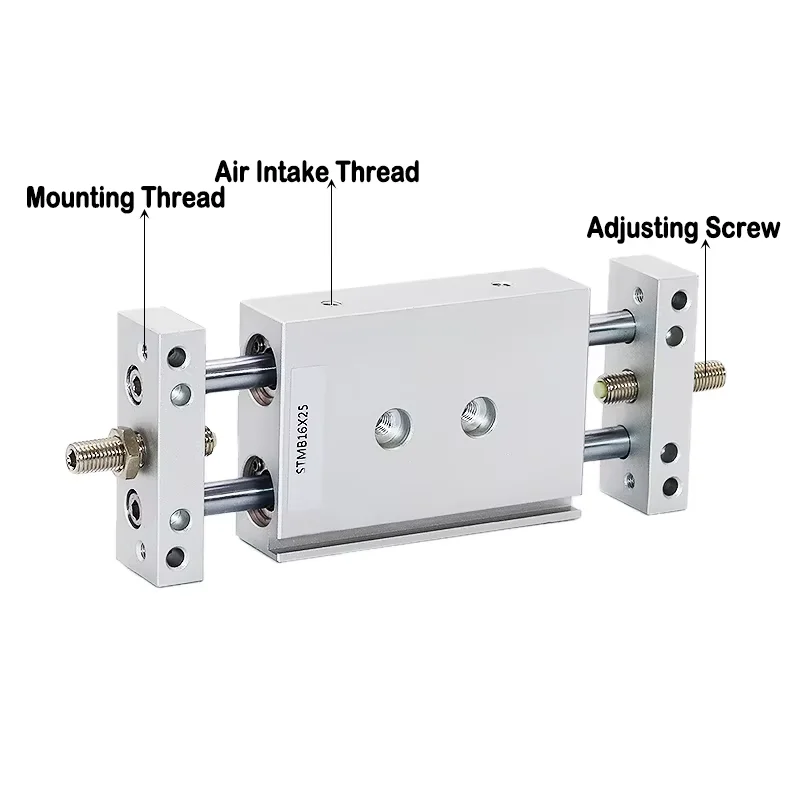 Siłownik pneumatyczny serii STMB Mały regulowany stół przesuwny z podwójnym wałem Siłownik z podwójnym prętem STMB10/16/20/25-50/100/150