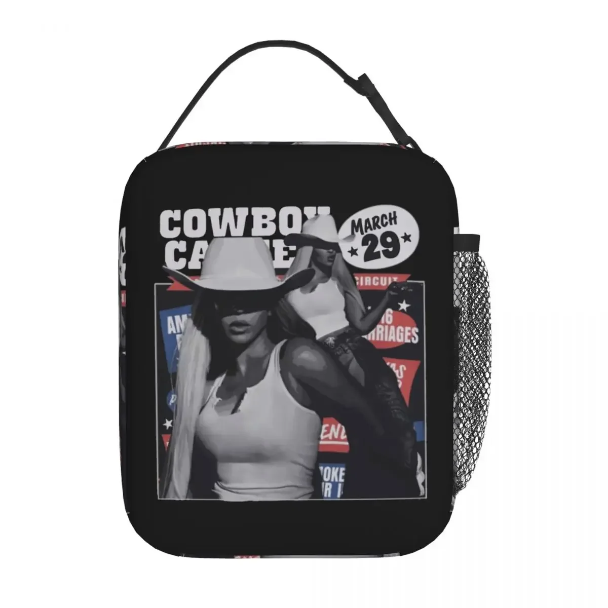 

Vintage Cowboy Carter Beyonce 2024 Tour Insulated Lunch Bags music queen Food Container Reusable Thermal Cooler Lunch Boxes