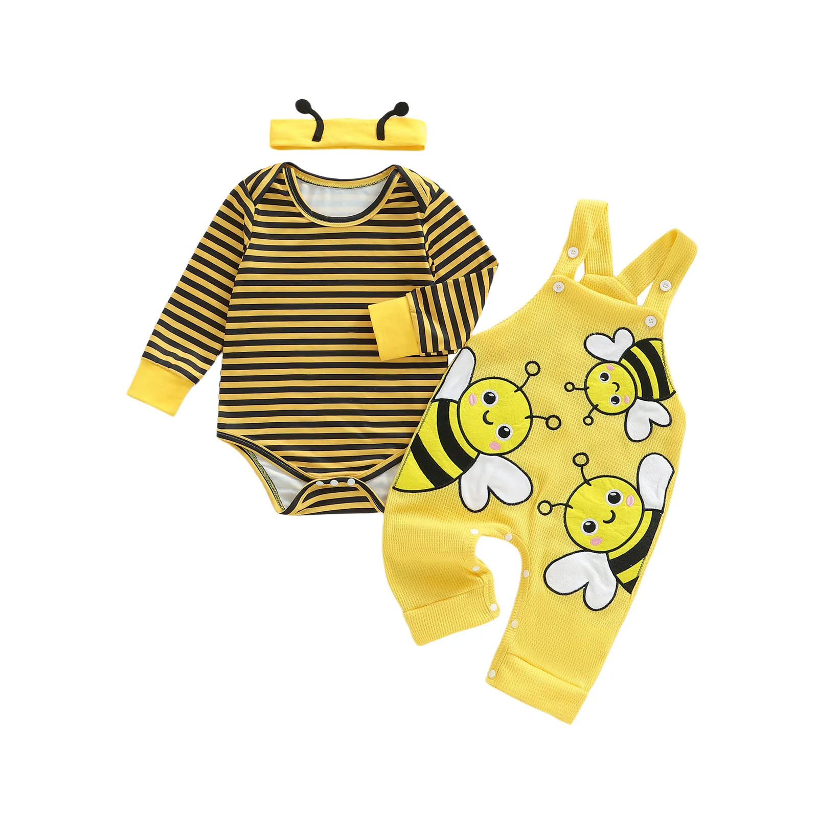 ViSgogo طفلة الزي طويلة الأكمام المشارب رومبير مع التطريز النحل عموما السراويل عقال الخريف الزي مجموعة الملابس