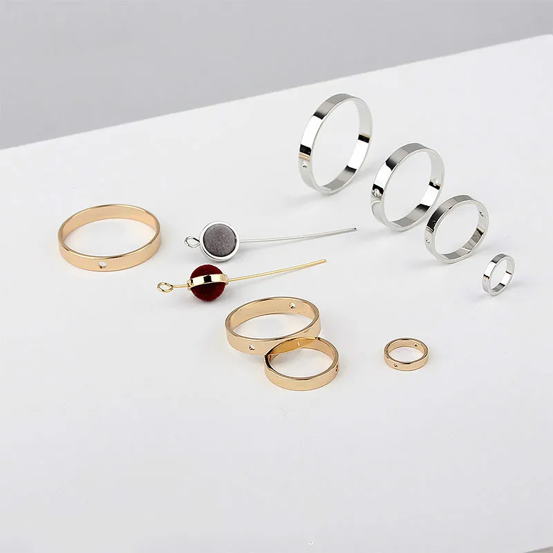 Diy Minimalist Geometric Earrings Earrings Accessories Pure Copper Plating Gold and Silver Double Hole Circular Earrings Jewelry