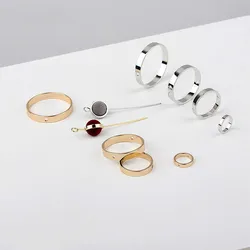 Diy Minimalist Geometric Earrings Earrings Accessories Pure Copper Plating Gold and Silver Double Hole Circular Earrings Jewelry