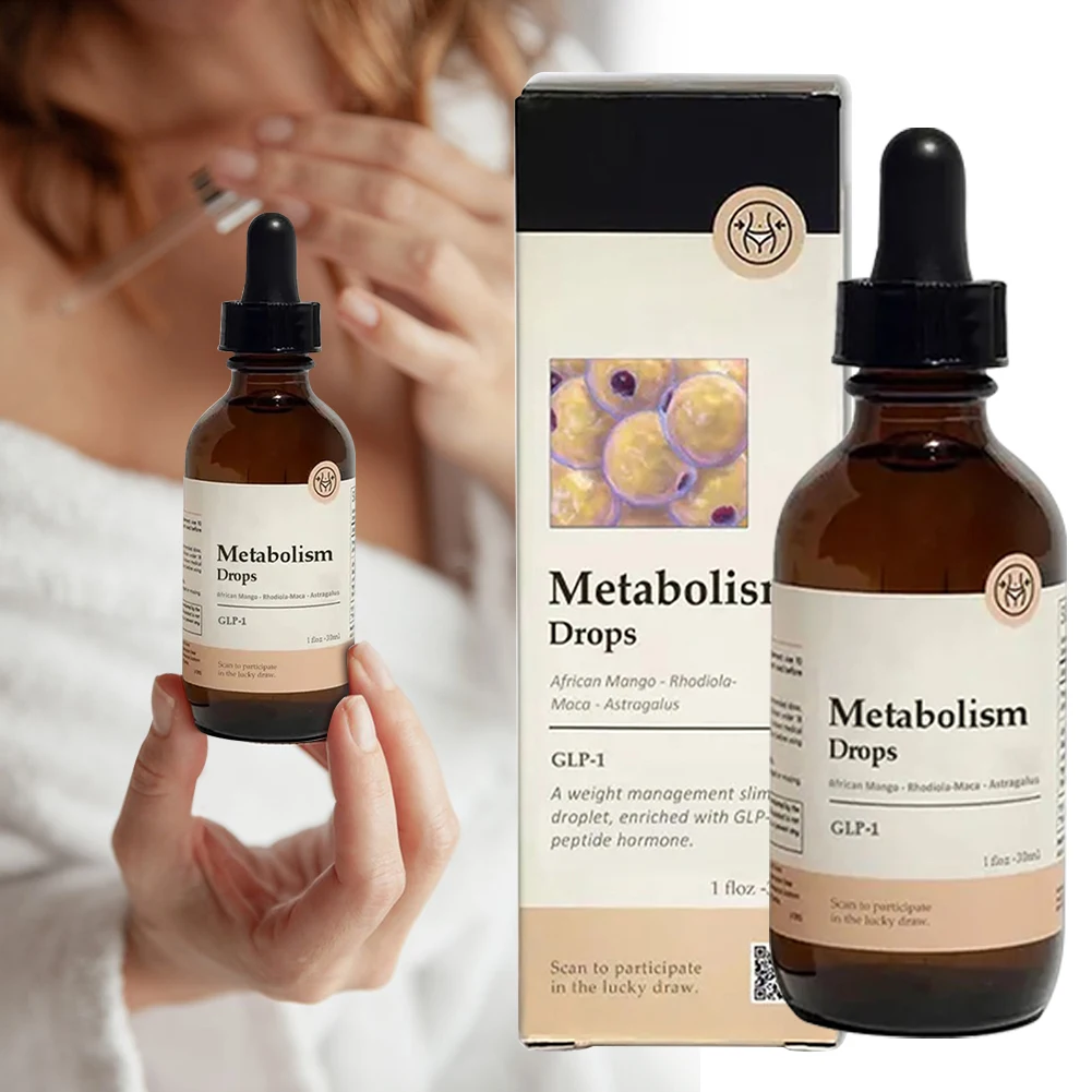Gotas de vitaminas para metabolismo, para homens e mulheres, perda rápida de peso, impulsionadores de metabolismo, ingrediente natural, líquido para p