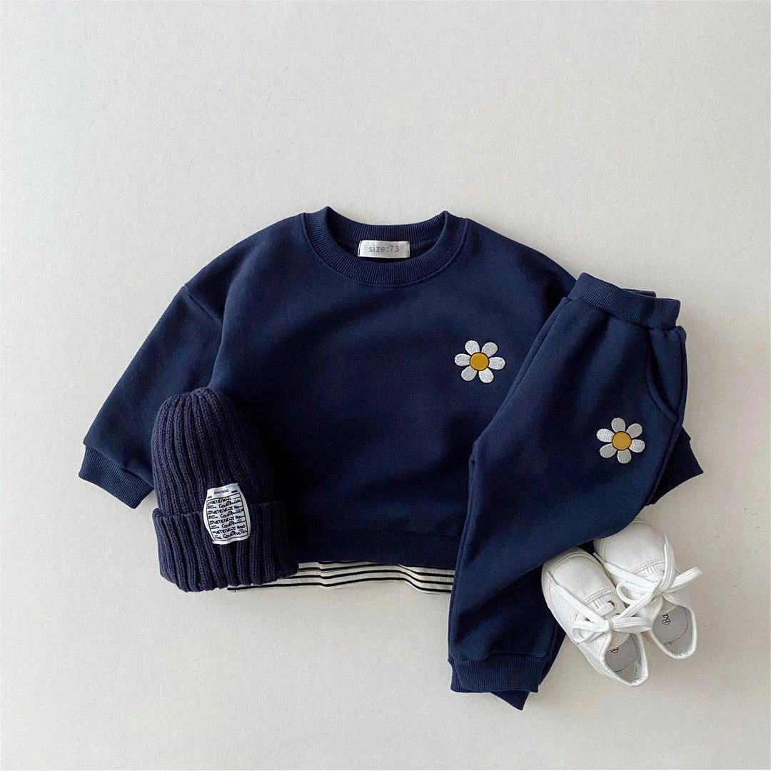 Infant Clothing for Baby Girls Clothes Sets Autumn Winter Newborn Baby Boys Floral Sweatshirt + Pants 2pcs Baby Designer Clothes