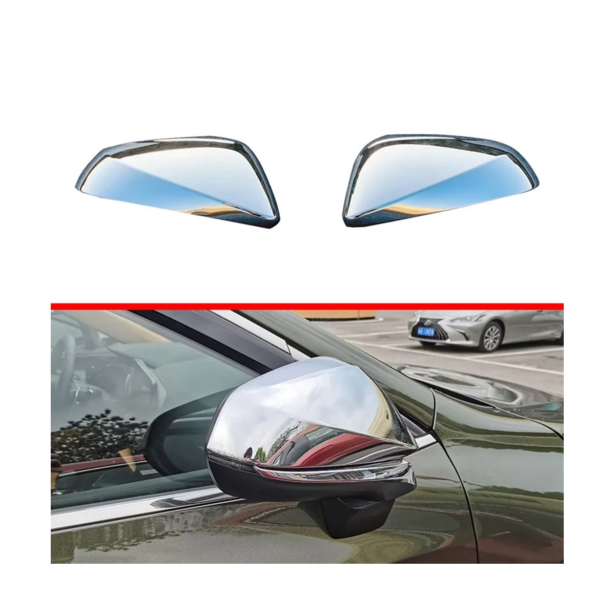 Rearview Mirror Cover Shell Silver Rearview Mirror Cover Sticker for Lexus RX 2023 Car Accessories