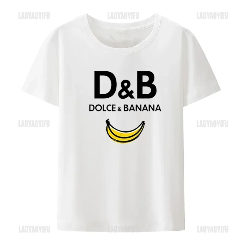 

Funny T Shirt Dolce & Banana Print Tops Breathable Comfortable TShirt Short Sleeve Crewneck Men Women Clothing Cotton Shirts