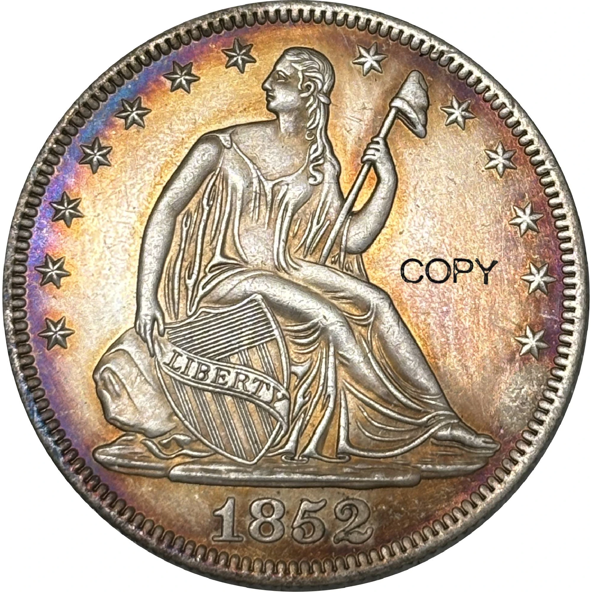 US 1852 O Seated 1/2 Half Dollar No Motto America Copy Commemorative Coin United States Ww2 Liberty Moneda Collectible Coins