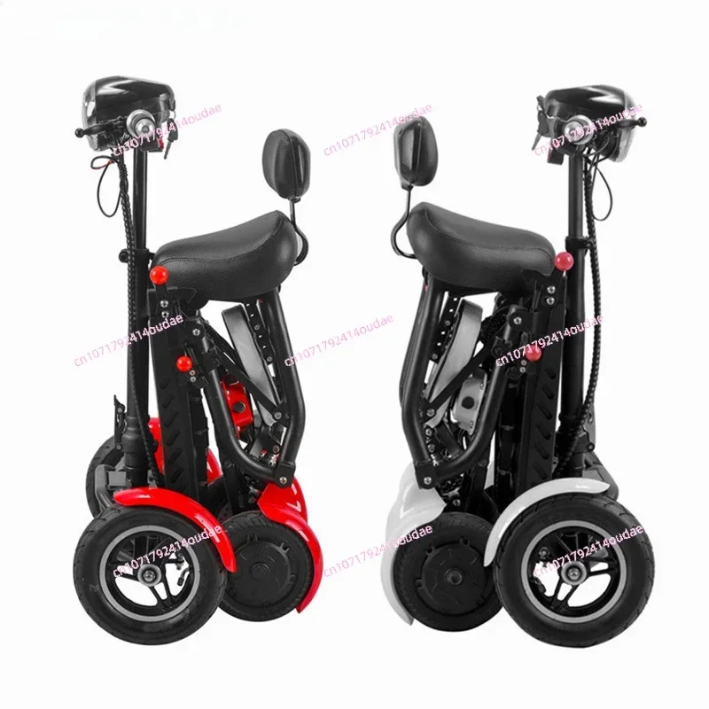 

Foldable Four Wheel Electric Scooter for Old People Seniors Travel Folding Mobility Scooter 4 Wheels 250W Dual Motor Protable