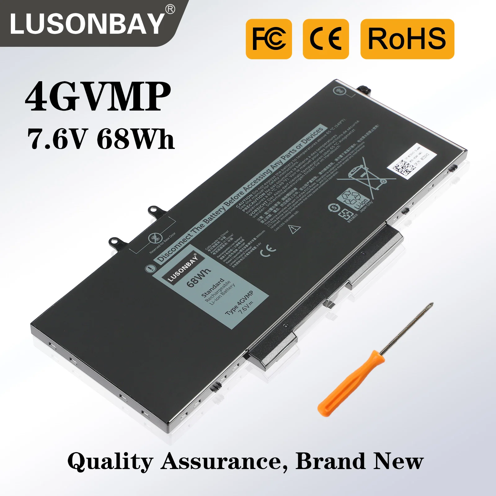 

LUSONBAY 4GVMP R8D7N Laptop Battery For Dell Latitude 5400 5500 Precision 3540 Inspiron 7590 7591 7791 2-in-1 P84F P42E