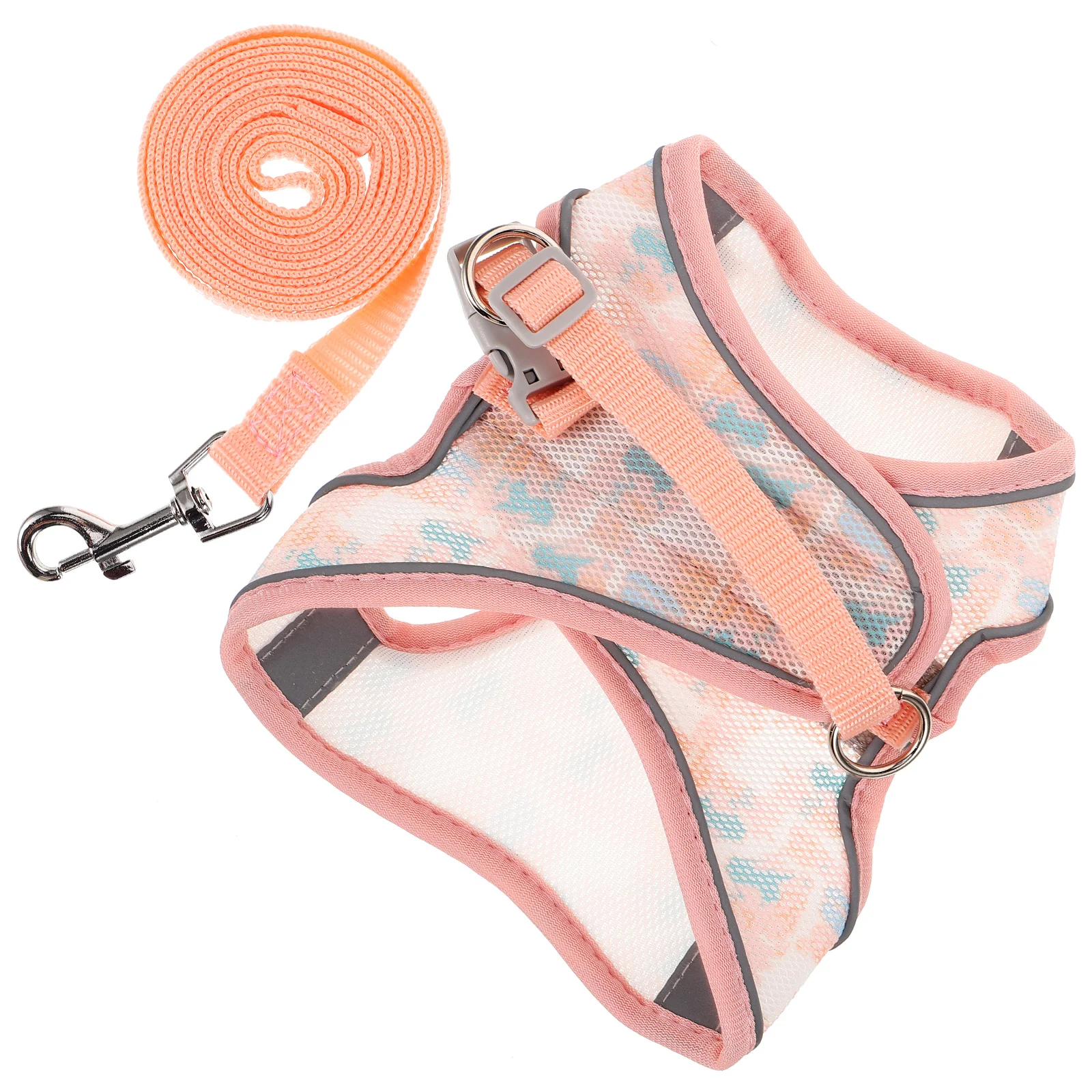 

Chest Harness Dog Leash Adjustable Pink M Size Lightweight Vest Style Puppy Harness for Small Dogs Walking Training Pet Supplies