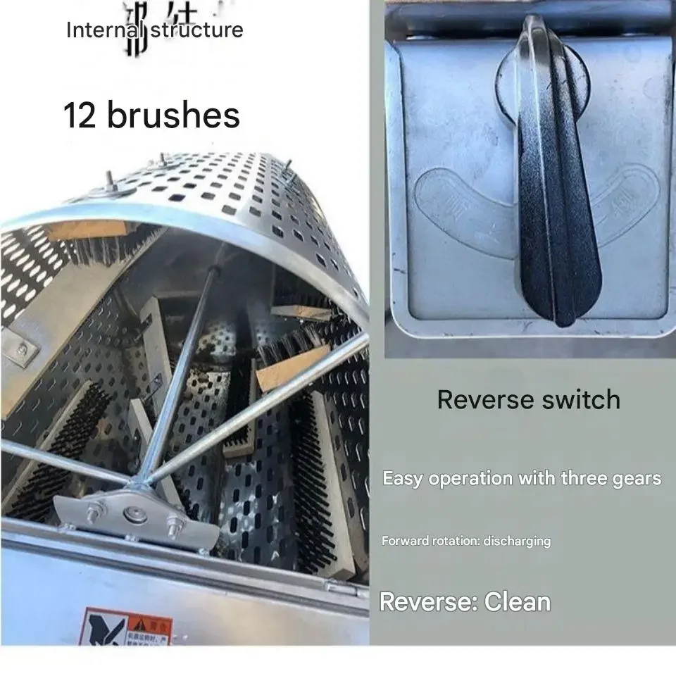 500kg/h High Speed Sweet Potato Bubble Cleaning Machine Stainless Steel Potato Ginger Vegetable Washer Peeler Peeling Machine