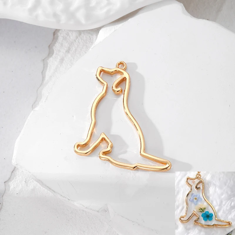 10 قطعة Kawaii الأيائل الطيور الدب الكلب فارغة قلادة صينية الحافة Charms بها بنفسك القرط قلادة اليدوية الحافة قالب صنع المجوهرات